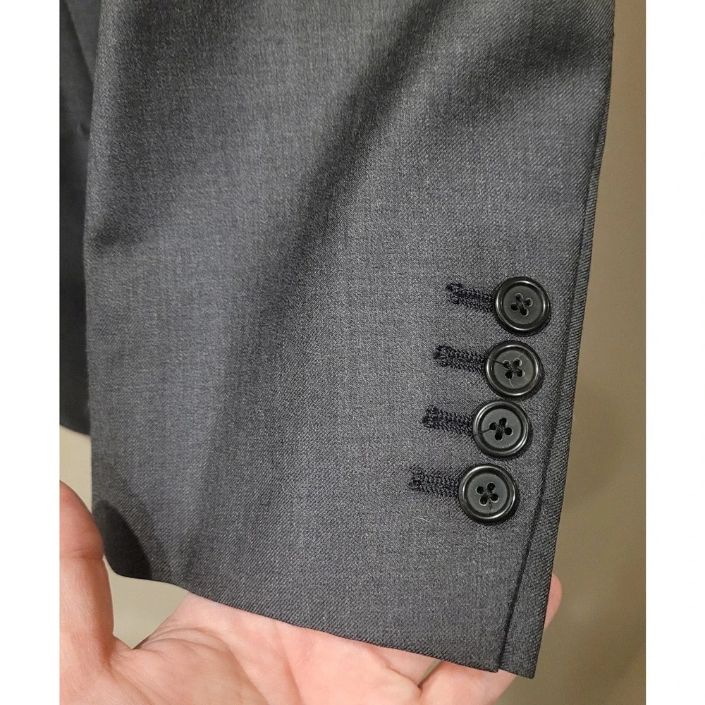 Brioni Mens Gray Wool Colosse Double Vented Blazer Suit Jacket Size 44R Classic